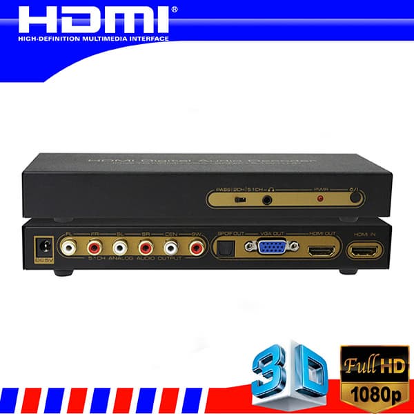 HDMI to HDMI VGA Spdif 5_1CH HDMI Digital Audio Decoder